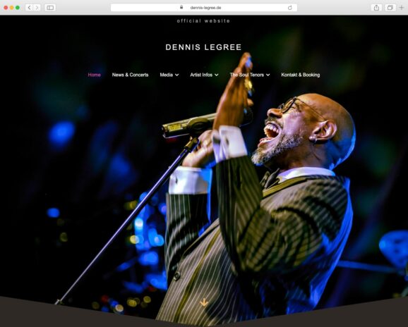 Screenshot der Website Dennis LeGree