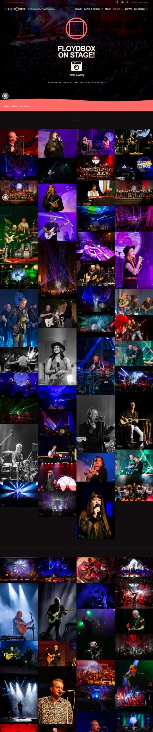 Screenshot der Website FLOYDBOX: Foto-Galerie