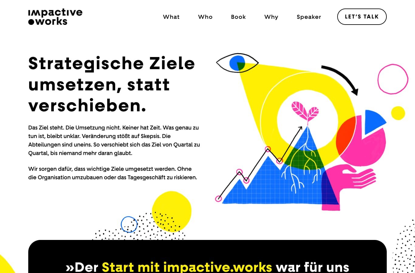 Screenshot der Website impactive.works: Header