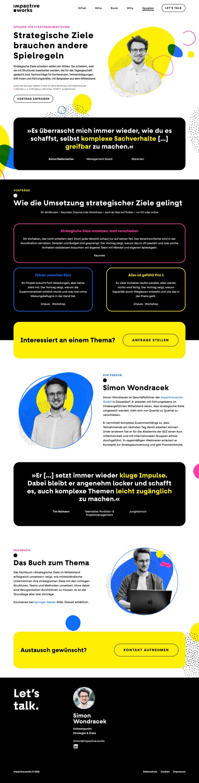 Screenshot der Website impactive.works: Speaker
