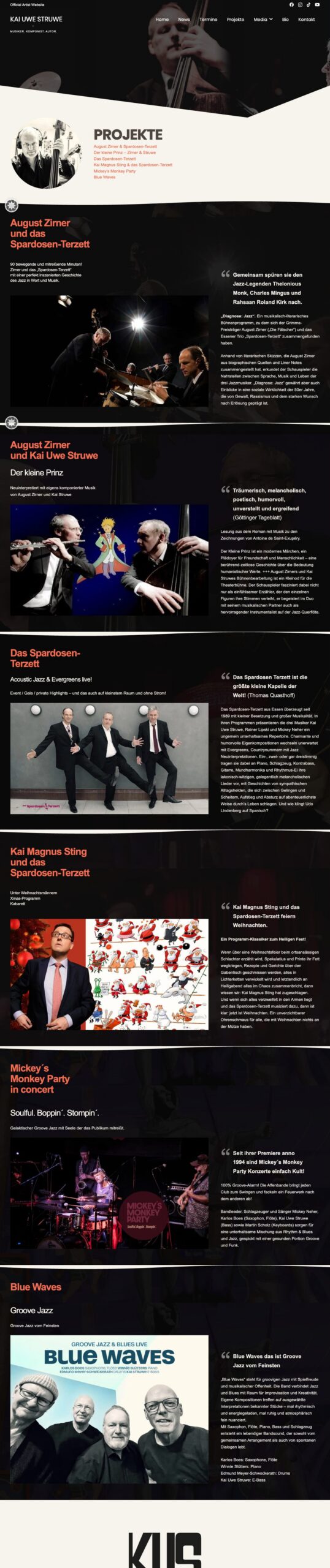 Screenshot der Website Kai Uwe Struwe: Projekte