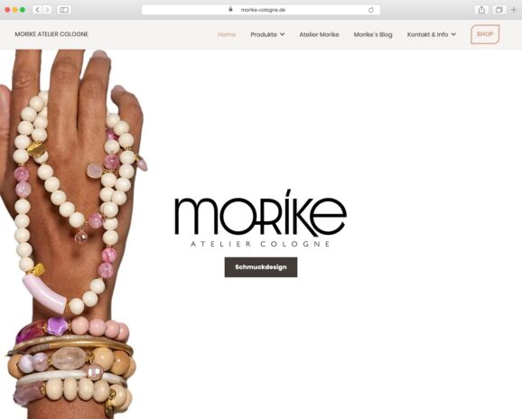 Screenshot der Website Morike Atelier Cologne