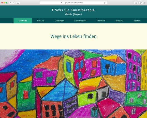 Screenshot der Website Praxis für Kunsttherapie